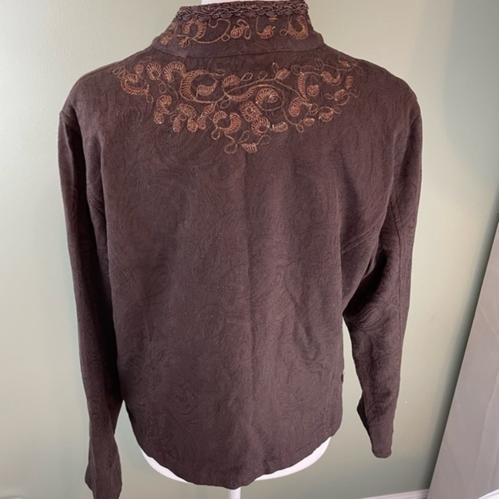 CHICO'S Size 2 Brown Gold Scroll Jupiter Jacket NWT MSRP $128 - Picture 4 of 9